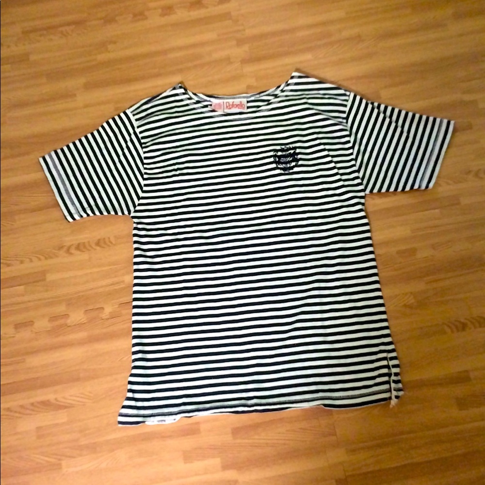 Rafaella blue & white striped tee